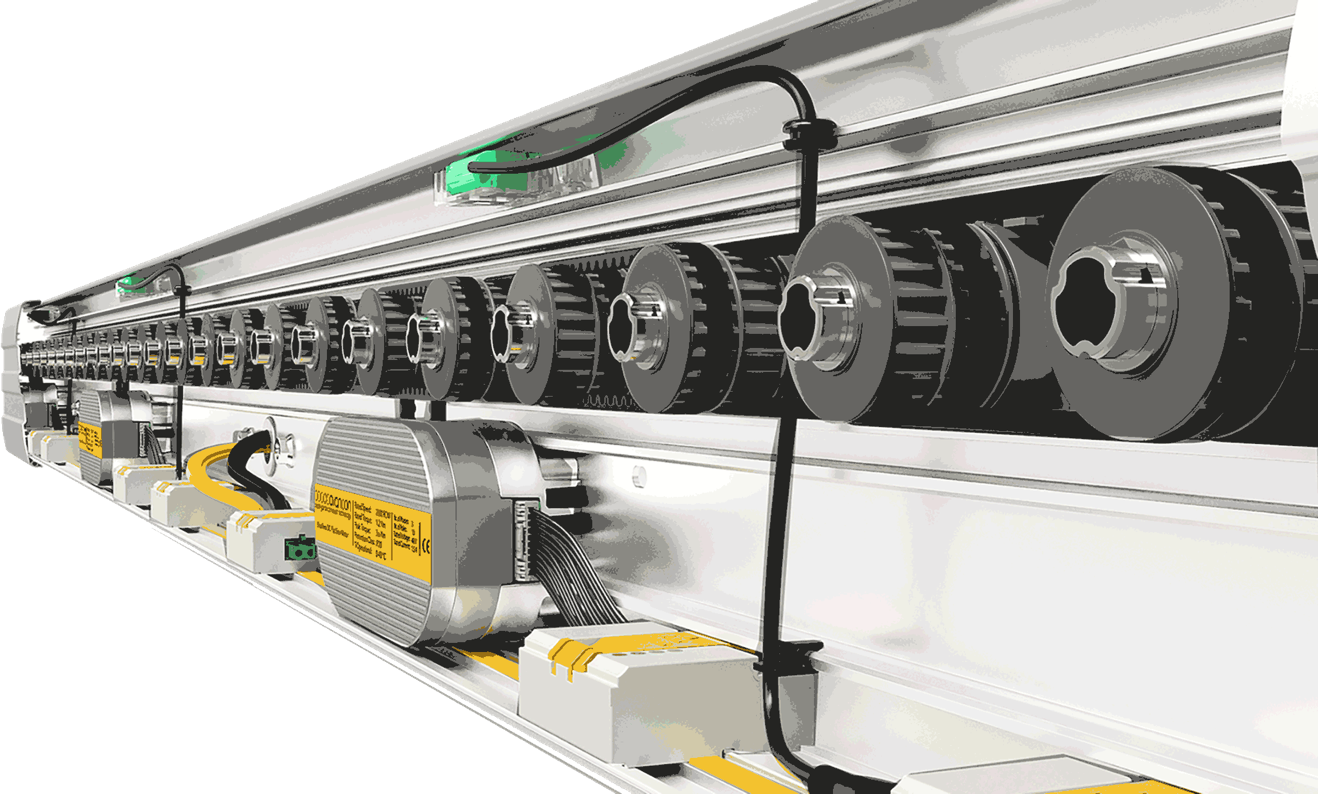 drive system and control system in avancon roller conveyor, automated logistics